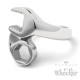 Edelstahl Herren Ring Schraubenschlüssel Mechaniker Gabelschlüssel silber massiv