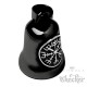 silbernem Vegvisir auf schwarzer Bikerbell mit Runenkompass Motorrad Glücksbringer