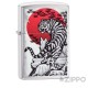 Weißer Tiger vor aufgehender Sonne Original Zippo Benzinfeuerzeug made in USA