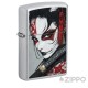 Entschlossene Samurai Kriegerin mit Katana Original Zippo Feuerzeug Geschenidee