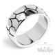 Massiv Edelstahl Herren Ring Bandring detailliert silber Riss Risse Biker Hiphop