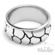 Massiv Edelstahl Herren Ring Bandring detailliert silber Riss Risse Biker Hiphop