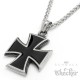 Schwarzes Eisernes Kreuz aus 316L Edelstahl Biker Ketten-Anhänger mit Halskette