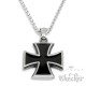 Schwarzes Eisernes Kreuz aus 316L Edelstahl Biker Ketten-Anhänger mit Halskette