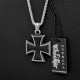 Schwarzes Eisernes Kreuz aus 316L Edelstahl Biker Ketten-Anhänger mit Halskette