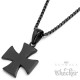 Schwarzes Eisernes Kreuz aus 316L Edelstahl Biker Ketten-Anhänger mit Halskette
