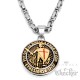 Kreuzritter-Amulett Bibelvers 6:13-17 rotes Kreuz Edelstahl silber gold mit Kette