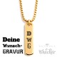 Ketten-Anhänger mit eigenem Namen, Datum oder Spruch Edelstahl vergoldet Geschenk