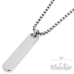 Edelstahl Ketten-Anhänger mit individueller Gravur Wunschtext Halskette Geschenk