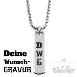 Edelstahl Ketten-Anhänger mit individueller Gravur Wunschtext Halskette Geschenk
