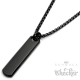 Schwarze Halskette mit Wunsch-Gravur Barren Balken mit eigenem Text Geschenkidee