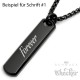 Schwarze Halskette mit Wunsch-Gravur Barren Balken mit eigenem Text Geschenkidee