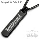 Schwarze Halskette mit Wunsch-Gravur Barren Balken mit eigenem Text Geschenkidee