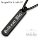 Schwarze Halskette mit Wunsch-Gravur Barren Balken mit eigenem Text Geschenkidee