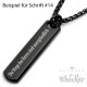 Schwarze Halskette mit Wunsch-Gravur Barren Balken mit eigenem Text Geschenkidee