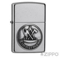 Zimmermann Handwerker Zunftzeichen Original Zippo Benzinfeuerzeug Sturmfeuerzeug