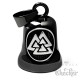 Silberner Valknut schwarze Bikerbell Wotansknoten Wikinger Motorrad Glücksbringer