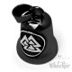 Silberner Valknut schwarze Bikerbell Wotansknoten Wikinger Motorrad Glücksbringer