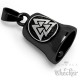 Silberner Valknut schwarze Bikerbell Wotansknoten Wikinger Motorrad Glücksbringer