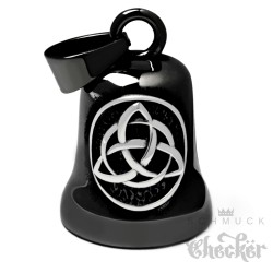 Schwarze Bikerbell silberne Triqueta keltischer Knoten Dreifaltigkeit Glücksbringer