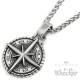Windrose Ketten-Anhänger aus 316L Edelstahl Kompass Wegweiser Männer-Halskette