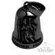 Schwarze Biker-Bell mit Heiligem Christopher Motorradfahrer Glücksbringer Glocke