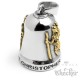 Biker-Bell mit Heiligem Christopher in gold Motorradfahrer Glücksbringer Glocke