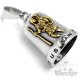 Biker-Bell mit Heiligem Christopher in gold Motorradfahrer Glücksbringer Glocke