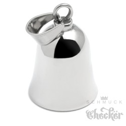 Schlichte Edelstahl Bikerbell ohne Motiv Blanko Motorrad Glücksbringer Geschenk