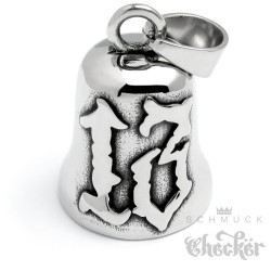 Lucky 13 Edelstahl Biker-Bell Glückszahl Dreizehn Motorrad Glücksbringer Geschenk