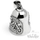 Biker Skelett auf Chopper Edelstahl Motorrad Glocke Live To Ride Glücksbringer