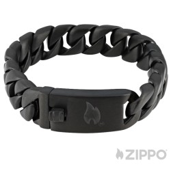 Original Zippo Herren-Armband schwarz matt Männer Panzerarmband aus Edelstahl