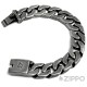 Original Zippo Männer-Armband in Gun Metal Grau breites Edelstahl Panzerarmband