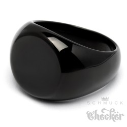 Schwarzer Bikerring mit Gravur Wunsch-Motiv Ring aus Edelstahl Männer Geschenk