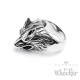 Massiver Edelstahl Biker Ring silber hochwertig Wolf Wolfskopf Indianer