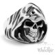 Sensenmann Edelstahl Biker Ring Samcro Ghost Rider Horror silber detailliert