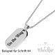 Kleines DogTag mit Wunsch-Gravur aus Edelstahl Herren Halskette silber Anhänger