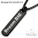 Schwarze Halskette mit Wunsch-Gravur Barren Balken mit eigenem Text Geschenkidee