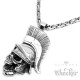 XL Edelstahl Anhänger Totenkopf Römer Centurio Gladiator 60cm Königskette Biker