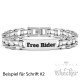 Motorradkette Armband mit Gravur aus Edelstahl silber Bikerarmband Männer Geschenk