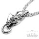 Edelstahl Herren Anhänger Drache groß silber massiv Geschenk + Königskette Biker