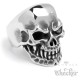 Massiv Edelstahl Ring silber Totenkopf Schädel Vampir mit Auge Biker Gothic