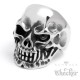 Massiv Edelstahl Ring silber Totenkopf Schädel Vampir mit Auge Biker Gothic