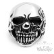 Edelstahl Ring silber LA Westcoast Totenkopf Clown Träne Pik 13 Art Hiphop Biker