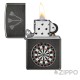 Zippo mit Dart-Scheibe und 3 Pfeilen hochwertiges 3D-Emblem auf Sturmfeuerzeug