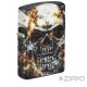 Heißes Feuerzeug mit Totenkopf und Flammen schwarzes Zippo Benzinfeuerzeug Geschenk
