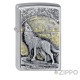 Feuerzeug mit Wolf im Mondschein 3D-Emblem hochwertig verarbeitet original Zippo