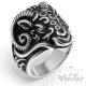 Edelstahl Herren Ring nordischer Widder Thor silber schwarz Sternzeichen Biker