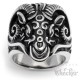 Edelstahl Herren Ring nordischer Widder Thor silber schwarz Sternzeichen Biker