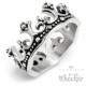Edelstahl Damen Herren Ring Krone König King verziert detailliert silber 3D